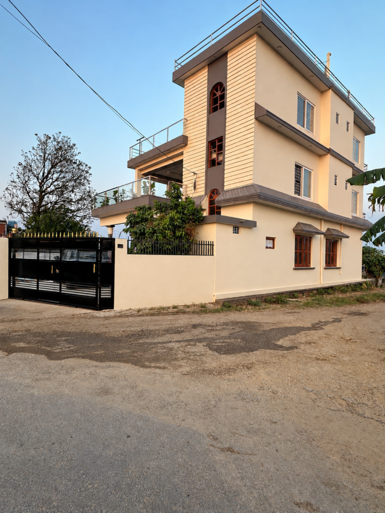 Greenkunja Guesthouse – The guesthouse, front and side